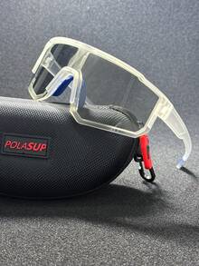 POLASUP Baby Pink Frameless TR90 Sports Glasses, Gradient Geometric Lens Windproof Motorcycle Cycling Eyewear For All Seasons - Multicolor - View 24