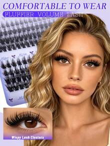 MEM 208 Clusters Of Long, Slender Eyelash Extensions (12–18mm); Cartoon-Style, Lightweight, Soft, And Fluffy; Suitable For Individual Application; DIY False Lashes; Ideal For Halloween And Christmas. - D - View 5
