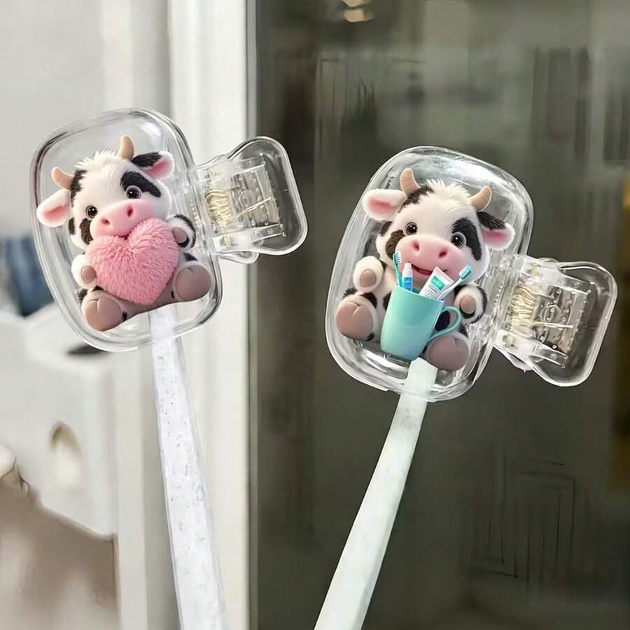3/2/1個可愛小貓穿綠色套頭衛衣拿愛心圖案便攜式牙刷頭蓋,收納盒,牙刷保護帽支架,居家、商務旅行、日常使用與戶外旅行必備浴室配件,便攜式牙刷收納盒,日常牙刷維護,便攜式牙刷保護蓋,小動物主題收納盒,裝飾性牙刷蓋,緊湊收納方案 - 彩色 - 查看 1