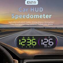 Car G26 HUD Speedometer Display RGB Multi-Color Auto Light Sensing Overspeed Warning Vehicle Electronic Instrument - A - View 1