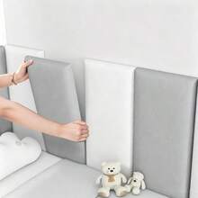 5件組 3D自黏式牆面保護貼，純色柔軟床邊與榻榻米牆面周圍貼紙，可水洗 - 軟包5pcs - 查看 11