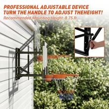 Gaderth 54 Inch Wall Mounted Basketball Hoop, 8-10 FT Adjustable Height Shatterproof PC Backboard Basketball Goal With 18 Inch Solid Rim For Indoor & Outdoor Use, Home, Gym, Backyard - Black 54inch - View 4
