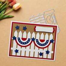 1pc Creativity Independence Day Metal Cutting Die For Scrapbooking And Crafting, Diy Embossing Template, Handmade Card And Gift Card Making Tool. - Multicolor - View 6