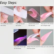 140pcs Clear Claw Nail Tips, Full Coverage Short Pointed Fake Nails, Acrylic Nail Extension Tips, Suitable For Gothic Style And Cosplay Nail Art Decoration, Professional Nail Salon And Home DIY Nail Supplies - Clear - View 6