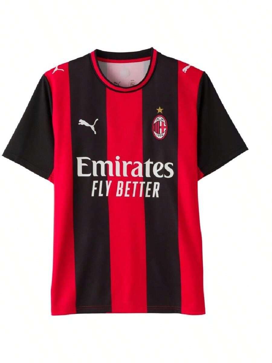 Puma Men's 2026 Summer AC Milan Home Fan Jersey Sports T-Shirt 784121-01 - Black/Red - View 1