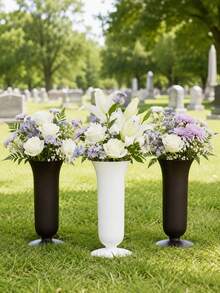 Gedenk-Friedhofsvase mit Bodenstab, Outdoor-Grabblumenständer für Beerdigungen, Friedhofsdekoration, Blumenarrangement für Gedenkgarten - A - Übersicht 1