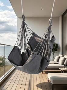 Portable Hanging Chair, Outdoor Hanging Rocking Chair With Straps And Storage Bag, Lightweight And Portable, Suitable For Picnic, Hiking, Patio, Balcony, Outdoor Garden, Camping Gear (Cushion And Backrest Not Included) - Multicolor - View 6