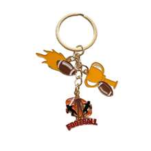 Football Helmet & LOVE Alloy Enamel Keychain, Rugby Fan Merchandise Gift, Drop Oil Sports Bag Charm - Style #1 - View 6