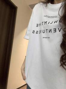 Summer Cotton Women's New Casual Joker Fashion T-Shirt With Round Neck And Short Sleeves - White - View 6