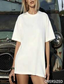OVERSIZED-Women's 100% Cotton T-Shirt-Available In Multiple Colors,Suitable For Sports And Casual Wear-Summer Clothing-Summer Must Have-Women's Gift - 白色 - 查看 9