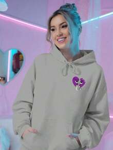 Basic Kangaroo Hoodie, Cold Weather Sweatshirt With Hood, Men's And Women's Streetwear Vibes, Winter Fashion - 灰色 - 查看 3