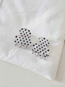 2pcs/Set Cute Polka Dot Hair Clips, Transparent Hair Clips, Lightweight Hair Accessories, Suitable For Women And Girls - Multicolor - View 2