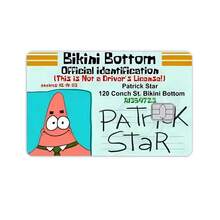 SpongeBob SquarePants 2入姓名貼貼紙 DIY 裝飾精緻 銀行卡情侶學生學習用品貼花貼片文件女孩生日禮物 - 彩色 - 查看 6