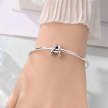 1 pieza Encanto de cuentas de la serie de iniciales estrelladas de estilo cielo estrellado celestial de plata de ley S925 de baja alergia, adecuado para pulsera original, fabricación de joyas DIY para mujeres, regalo de cumpleaños - Blanco - Ver 10