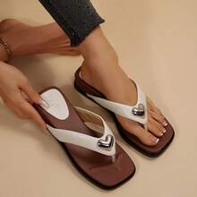 Women's Vacation Beach Fashion Commute Avant-Garde Casual Retro Thick Platform Wedge Flip Flops Office Vacation Summer - Beige - View 2