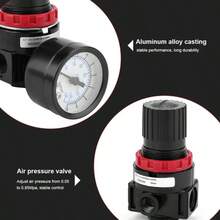 Air Regulator Pressure Gauge 1/4 NPT Thread - Black - View 3