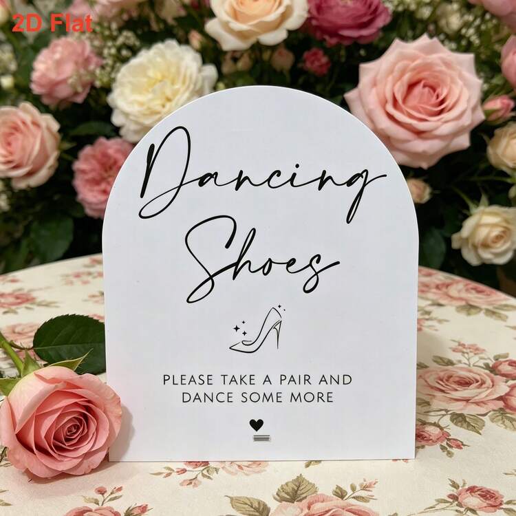 1PC Acrylic Minimalist Dancing Shoes Sign, Flip Flop Favor Table Decor For Dancing Feet, Party Wedding Bridal Shower Birthday Decor - Arch6 - View 3