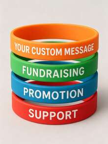 Custom Laser Engraved Silicone Wristbands - Personalized Solid Color Rubber Bracelets Bulk Supply, Laser Engraved Bracelets, Bulk Supply Sports Wristbands, Event Party Accessories, Customized Text Bracelets, Wedding Favors, Eternal Love - Multicolor - View 5