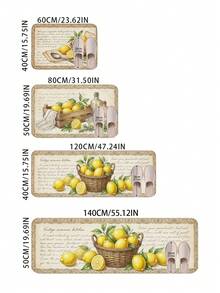 1pc Lemon Print Carpet, Fresh Summer Style, Decorative Rug, Bedroom Decor, Small Rug, Carpet, Home Decor, Living Room Carpet, Small Living Room Rug, Bedroom Rug, Living Room Home Decor, Outdoor Rug, Washable Carpet - Multicolor 1 - View 4