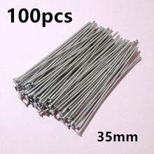100pcs 20-70mm Length Stainless Steel Ball Head Pins/Eye Head Pins/Flat Head Pins DIY Jewelry Making Accessories Findings - Steel - View 20