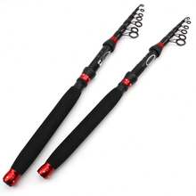 Easytoday Carbon Fiber Portable Fishing Rod Ultra-Light Telescopic Lure Rod Comfortable Extended Handle Ceramic Guides 1.8M/5.9FT, 2.1M/6.89FT, 2.4M/7.87FT, 2.7M/8.86FT, 3.0M/9.84FT Carp Bass Rod - Red - View 2
