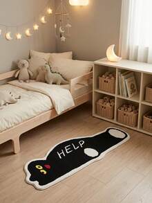1pc Floor Mat Carpet (Rug, Carpet, Bath Mat, Bath Rug, Door Mat, Runners), Modern Personalized Creative - Cartoon Fun INS Style Anime Black Cat Shaped Decorative Carpet, For Bathroom, Kitchen, Entrance, Hallway, Bedside, Living Room, Bedroom, Etc., All Season Washable Soft Floor Mat, Aesthetic Home Decor - Multicolor - View 6