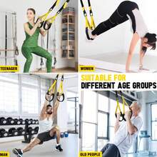New Fitness Suspension Training Strap, Adjustable Yoga Strap, Wall-Mounted Exercise Yoga Strap - Yellow - View 6