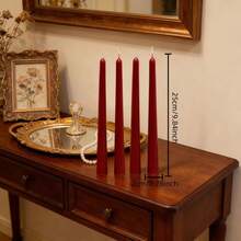 2pcs/4pcs Lilin Panjang Berbentuk Roda Gigi Lancip Merah Ukuran 0,78*9,87 Inci, Lilin Kedelai Tanpa Asap, Cocok Untuk Dekorasi Rumah, Dekorasi Kamar Tidur, Dekorasi Liburan, Dekorasi Pesta Dan Properti Fotografi, Menciptakan Suasana Romantis, Cocok Untuk Dekorasi Pernikahan - merah - View 15
