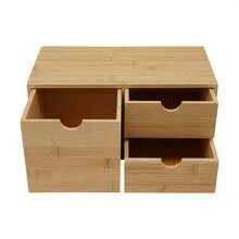 HaroldDol Set of Freistehend 3 Schubladen Bambus Retro Schreibtisch Organizer, Mini Retro Bambus Schreibtisch Schublade, 12.99x7.48x6.3inches Tisch Aufbewahrung Organisation Box Geeignet Für Die Sortierung Und Lagerung Von Briefmarken, Klebern, Papierclips, Schere, Rechnungen, Stifte, Bleistifte, Visitenkarten, Notizblätter, Kosmetik Sammlung - A - Übersicht 8