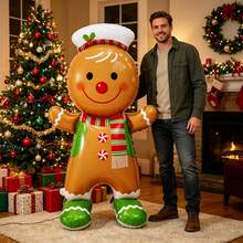 130cm Standing 3D Gingerbread Man Foil Balloon, Christmas And New Year Decoration Balloon - Multicolor - View 2