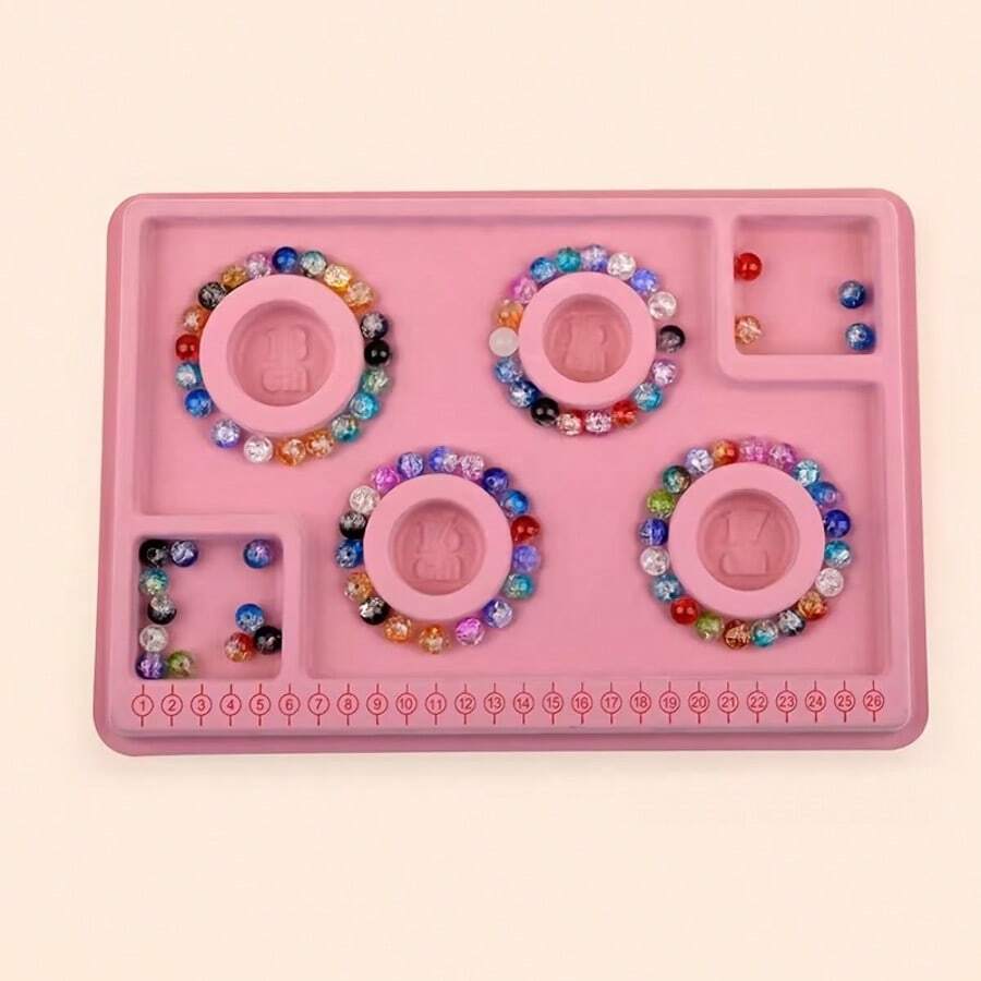 Bandeja de diseño de joyería para ensartado de cuentas con escala de medición para DIY y exhibición - plato con cuentas - Ver 1