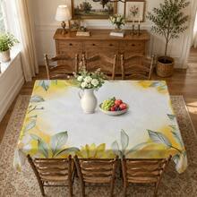 1pc, Home Decor, Lemon Pattern Printed Tablecloth - 100% Polyester, Rectangular, Woven, Suitable For Home Kitchen Dining Room, Party Dinner, Picnic Camping, Date, Wedding, Theme Party Decoration, Indoor And Outdoor Use - Multicolor - View 8