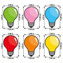 hoojojo 6pcs Light Bulb Shaped Magnetic Stickers, Refrigerator Magnets, 6 Colors, Suitable For Whiteboard Decoration, Marking And Sticky Notes, Reusable And Erasable, Back To School Essentials - Multicolor - View 9