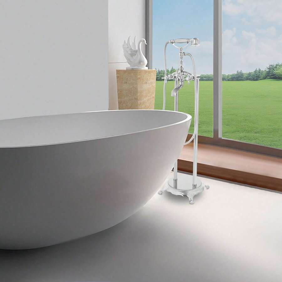 Freestanding Bathtub Faucet, Floor-Mounted Tub Filler, Bathtub Faucet - A - View 1
