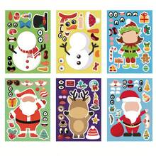 6/12pcs Autocolantes de Natal Papai Noel Boneco de Neve Rena Decalques DIY Autocolantes de Decoração Brinquedos para Encher Sacos de Presente de Festa de Férias Presente de Aniversário Autocolantes Feitos à Mão - Multicolorido - Ver 6