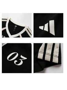 Adidas 女款運動T恤 & 背心 TIRO TEE3 夏季撞色V領短版舒適運動T恤 KZ2386 - 黑色 - 查看 7