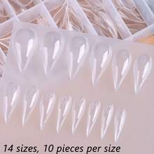 140pcs Clear Claw Nail Tips, Full Coverage Short Pointed Fake Nails, Acrylic Nail Extension Tips, Suitable For Gothic Style And Cosplay Nail Art Decoration, Professional Nail Salon And Home DIY Nail Supplies - Clear - View 10