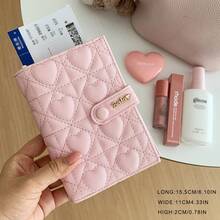 Caviar Heart Pattern! Passport Holder Zipper Short Travel Passport Bag, Multi-Function Document Storage Bag, Travel Essentials - Multicolor - View 5