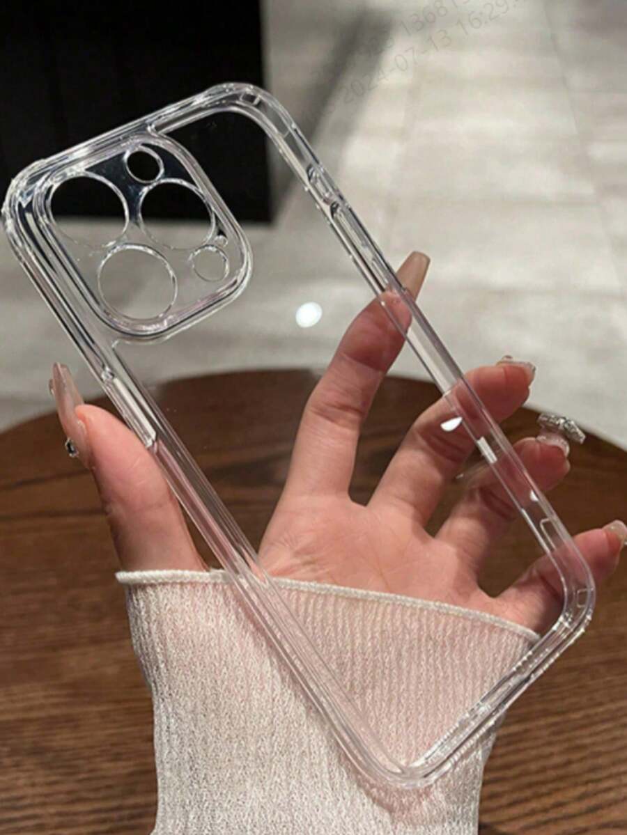 Shockproof Transparent TPU Case With Lens Protection, Compatible With Multiple Mobile Phones. Perfect For Gifts - Clear - View 1