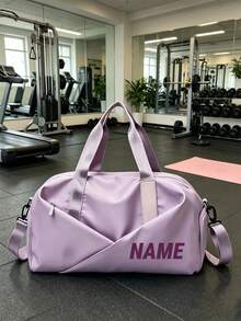 1pc Personalized Back To School Large Capacity Minimalist Casual Travel Bag Luggage Bag, With Shoe Compartment, Multi-Functional Storage, Zipper Closure Nylon Material, Adjustable Shoulder Strap, Hand-Carry, Suitable For Outdoor Sports, Fitness, Swimming. Birthday Gift. - Multicolor - View 10