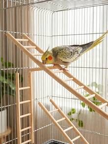 Tangga Panjat Burung Beo dari Kayu Alami, Berbagai Ukuran, Gaya Mori Sederhana, Mudah Dipasang, dan Tahan Lama, untuk Latihan, Mengasah Cakar, Perlengkapan Pelatihan Pengayaan Interaktif untuk Sangkar Burung Beo Ukuran Kecil hingga Sedang - Lift lurus klasik - View 5