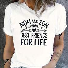 Forever best friends, clothing to enhance the bond between mother and child - white crew neck casual T-shirt - Weiss - Übersicht 1