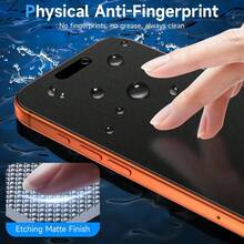 Yezodawee 3pcs Matte Privacy Screen Protector, With Auto-Installation Tool Kit, 9H Tempered Glass Privacy Screen Protector, Anti-Scratch, Anti-Fingerprint, Compatible With Phone Case, Dynamic Island Compatible, Full Coverage Screen Protector, With Dust Removal Tool Kit, Compatible With IPhone17/16/15/14/13/12/11/XS Max/XR Series - Black - View 3
