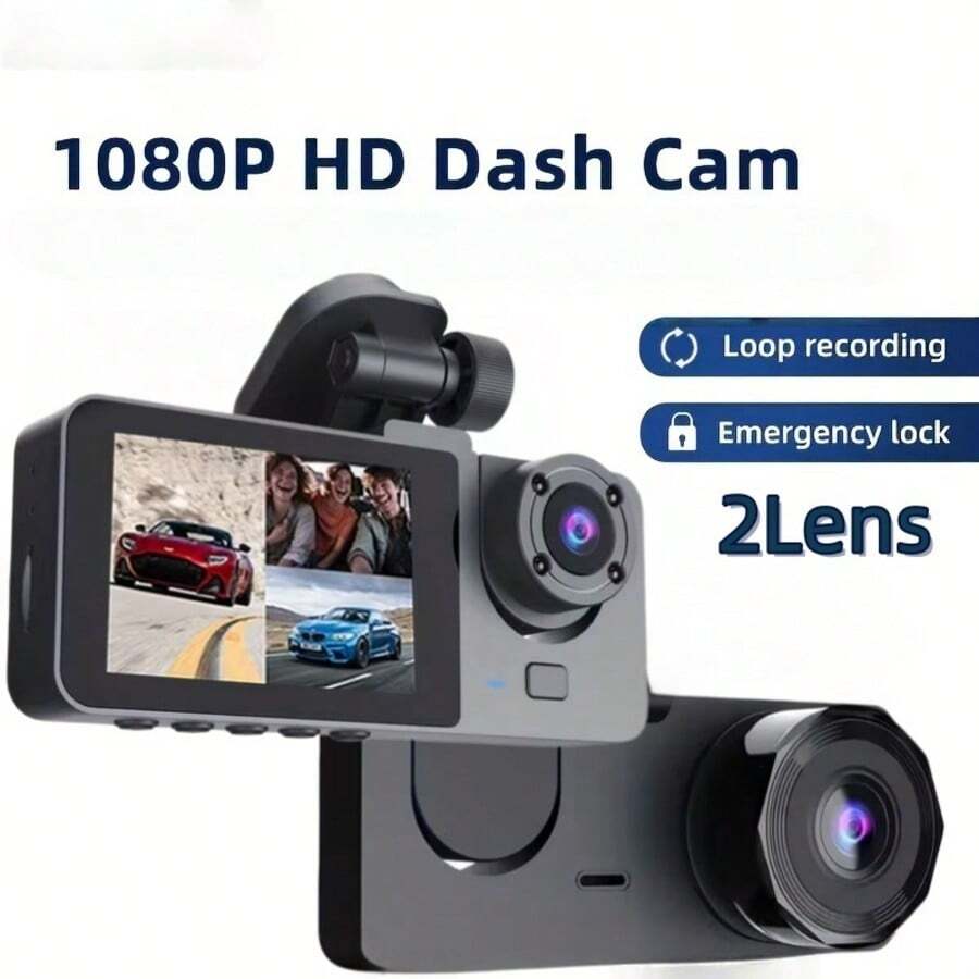 Car Black Box Dash Cam Front And Rear Dual Recording 1080P/720P HD Video 170° Wide Angle Night Vision Gravity Sensor Parking Monitoring Loop Recording Suitable For Cars Car Monitoring DVR System Car Accessories Battery Capacity: 150mAh