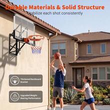 Gaderth 54 Inch Wall Mounted Basketball Hoop, 8-10 FT Adjustable Height Shatterproof PC Backboard Basketball Goal With 18 Inch Solid Rim For Indoor & Outdoor Use, Home, Gym, Backyard - Black 54inch - View 5