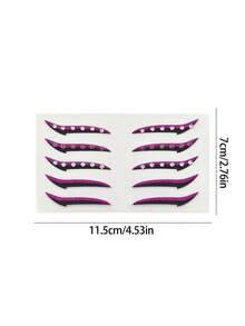 1pc Purple Black Rhinestone Eyeliner Face Decoration Sticker, Diamond Eyeliner Sticker, Reusable Eyeliner Sticker, Easy To Use, Suitable For Women's Makeup And Eye Decoration - 彩色 - 查看 9