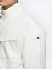 Chaqueta informal de manga larga con cuello alto y logo de Adidas para hombre, color blanco. - Blanco - Ver 5