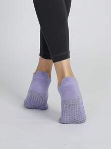 Calcetines de yoga cómodos y antideslizantes con dedos del pie y empeine al descubierto, calcetines protectores para deportes en interiores - Púrpura malva - Ver 5