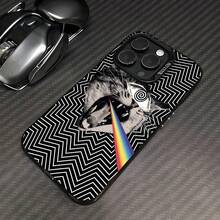 Gato láser blanco y negro psicodélicofunda de teléfono Fundas compatibles con ,Apple,VIVO,OPPO,,, y Honor.Fabricadas en silicona TPU,ofrecen protección contra golpes y caídas. - Negro - Ver 1