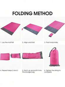 Waterproof Beach Mat, Extra Large Waterproof Beach Blanket, Foldable Waterproof Pocket Beach Blanket, Portable Lightweight Picnic Beach Mat, Quick-Dry Outdoor Sand-Proof, Portable Outdoor Blanket, Suitable For Picnic, Travel, Camping And Hiking - Multicolor - View 5